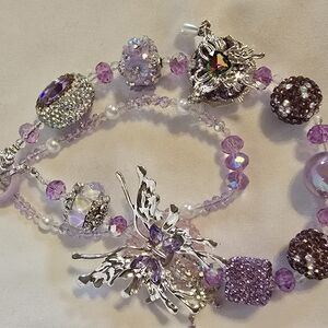 Purple and Silver Beaded Accessory Chain